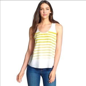 Joie Rain B Silk Yellow Stripe Ombré Tank